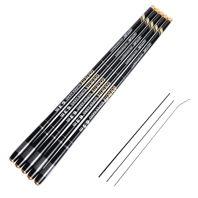 Goture Telescopic Tenkara Fishing Rod Collapsible Crappie Rods 1 Piece Portable Hand Fishing Poles Carbon Fiber Telescoping Stream Ultralight Inshore Carp Bamboo Pole Bass Trout 12 15 18 20 21 24Ft - Image 1